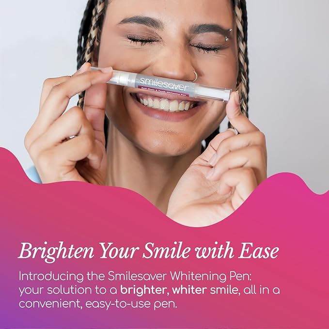 Smilesaver Peroxide-Free Teeth Whitening Pen – Gentle Formula for Sensitive Teeth – Portable Stain Remover Pen for a Radiant Smile – Easy-to-Use Oral Care Product for Brighter Enamel (3 Pack)-Ruum Studio Home