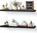 Floating Wall Shelves 2-Pack - 24-Inch Rustic Black Wooden Shelves for Storage and Décor, Easy Installation for Living Room, Bedroom, and Kitchen-Ruum Studio Home