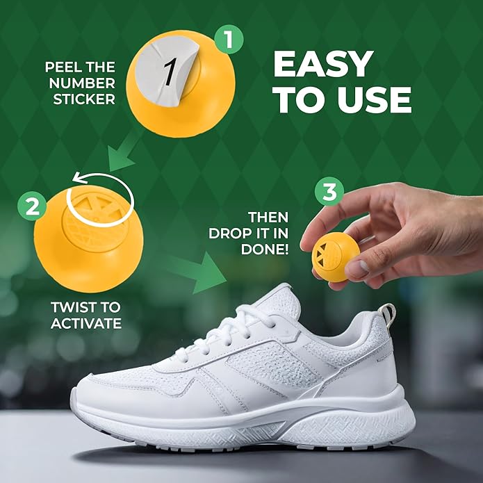 Shoe Deodorizer Balls 8-Pack – Long-Lasting Sneaker & Gym-Bag Odor Eliminator, Twist-to-Activate Billiard-Ball Freshener, Assorted Scents (Lemon, Ocean, Lavender & More) – 8-Month Supply-Ruum Studio Home