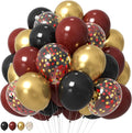 Black Burgundy Gold Balloons 12 Inch Burgundy Maroon Red Black Metallic Gold Latex Confetti Balloon for Kids Graduation Birthday Baby Shower Party Decoration-Ruum Studio Home
