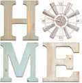 ZAZIWZ Farmhouse Home Signs with Windmill Clock Wall Decor Rustic Home Letters Wall Art for Living Room Kitchen Entryway Dining Room Bedroom (mix color)-Ruum Studio Home