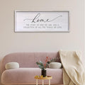 Home The Story of Who We Are Sign Farmhouse Family Wall Decor 32x12 Inch Plaque Wood Framed Art for Hanging (White)-Ruum Studio Home
