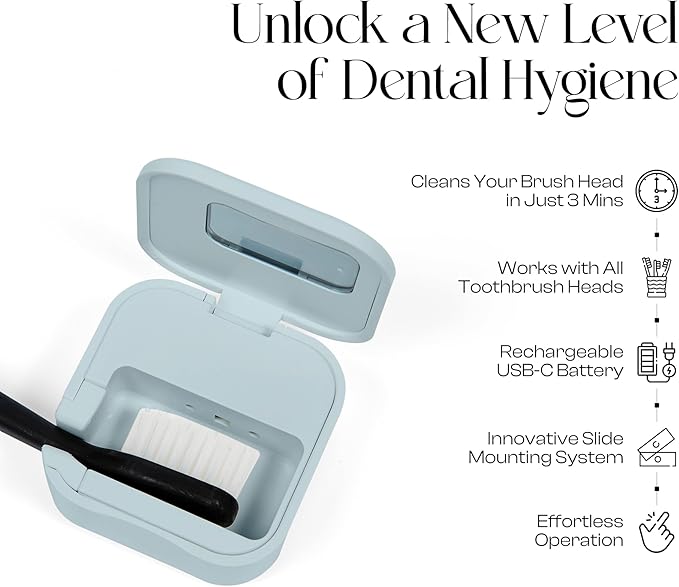 Mondano UV-C Toothbrush Sanitizer and Holder, Toothbrush Case - Manual/Electric Toothbrush Cover for Any Toothbrush Head - Rechargeable Toothbrush Travel Case, Tooth Brush Cover Cap for Home-Ruum Studio Home