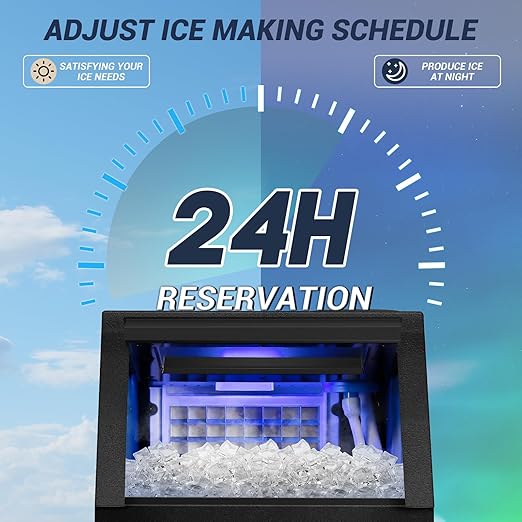 Commercial Ice Maker Machine 120LBS/24H with 30LBS Storage Bin, 15" Wide Undercounter/Freestanding Ice Maker Machine for Home Bar Outdoor, 40PCS Ice Cubes Ice Machine, Self Cleaning-Ruum Studio Home