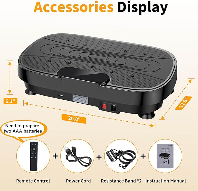 Vibration Plate Exercise Machine, Vibrating Plate Machine with Bluetooth for Lymphatic Drainage, Vibration Platform for Women Men Full Body Weight Loss-Ruum Studio Home