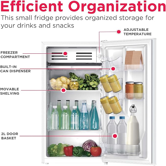Frigidaire EFR331-WHITE 3.2 Cu ft Eraser Board Mini Compact Dorm Fridge (White)-Ruum Studio Home