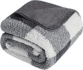 LURKA Checkered Sherpa Fleece Twin-Size Bed Blanket - Extra Thick and Warm Winter Soft Fuzzy Plush Blanket for Couches, Beds & Pets, Smoke Grey, 60x80 Inches-Ruum Studio Home