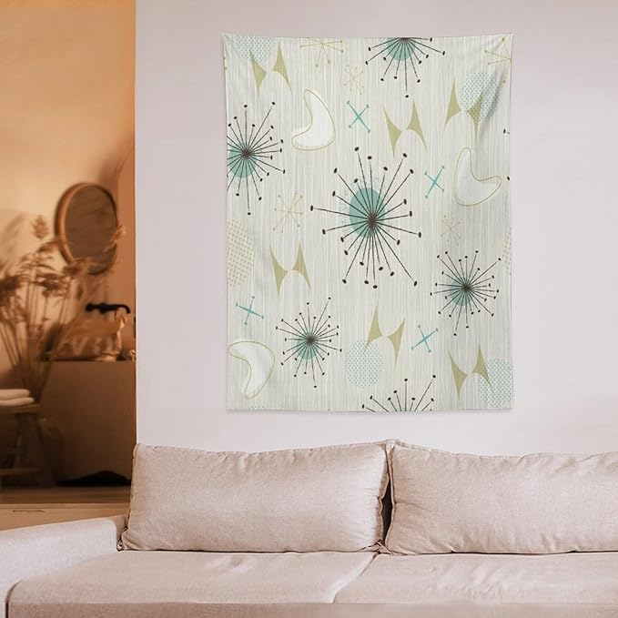 ICMOLYYENLO Boho Medieval Cat Tapestry, Abstract Atomic Starburst Geometric Aesthetic Art Wall Hanging For Bedroom Living Room Dormitory 50x60 Inches-Ruum Studio Home