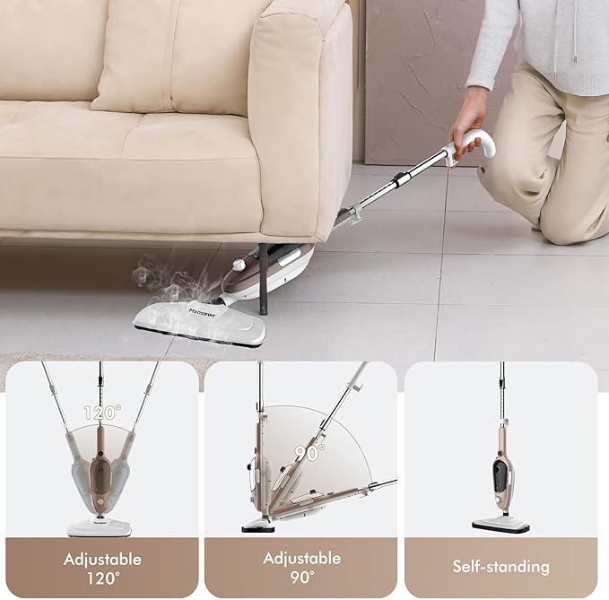 Steam Mop - All-in-one Powerful Handheld Steam Cleaner Detachable Floor Steamer with 11 Accessories, MultiPurpose Steamer for Hardwood Floors, Clothes,Windows,Tiles,Carpet, Whole Home Use, Rose Gold-Ruum Studio Home