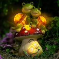 Solar Light Turtle Garden Statue, Turtle on Mushroom Figurine, Lovely Tortoise Garden Statue with 5 LED Lights for Patio, Balcony, Yard, Housewarming, Lawn Ornament, Outdoor Lawn Decor-Ruum Studio Home