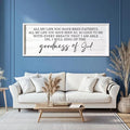 Goodness of God Framed Wall Art, 40''×15'' Positive Religious White Bible Verse for Christian God Jesus Christ Prayer, Vintage Rustic Long Holy Catholic Scripture Decor-Ruum Studio Home