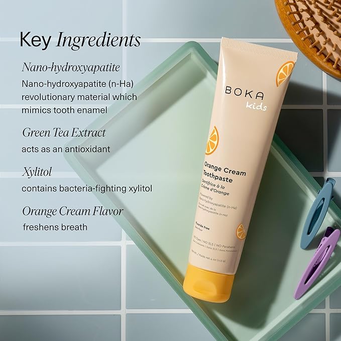 Boka Fluoride Free Toothpaste Nano Hydroxyapatite Toothpaste - Orange Cream Flavor, 4 oz 1Pk US Manufactured-Ruum Studio Home