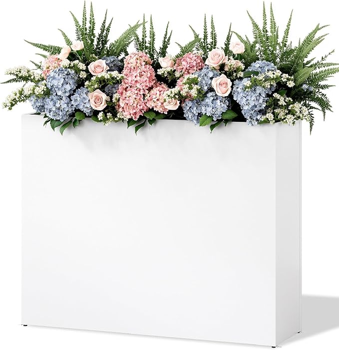 Planter Box Outdoor 38"W x 10.2"D x 30"H- Tall Rectangular Planters for Outdoor Patio/Porch, All-Weather with Anti-dumping Kit, Durable Galvanized Steel, Modern Design for Plants, Flower,Garden-Ruum Studio Home