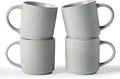 famiware Coffee Mug Set for 4, Star 12 oz Catering Mugs Cup Set with Handle for Coffee, Tea, Cocoa, Milk - Ceramic Stoneware Drinkware Set, Matte Grey-Ruum Studio Home