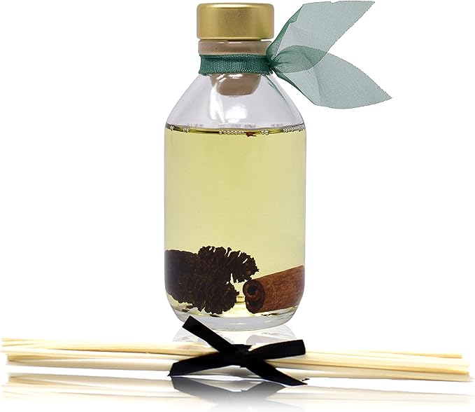 LOVSPA Reed Diffuser Set, Cinnamon Pine Cones Scented Oil Diffuser with Sticks, Home Fragrance Accessories for Bathroom Shelf Decor, Aroma Diffusers for Home or Office Desk, USA Made-Ruum Studio Home
