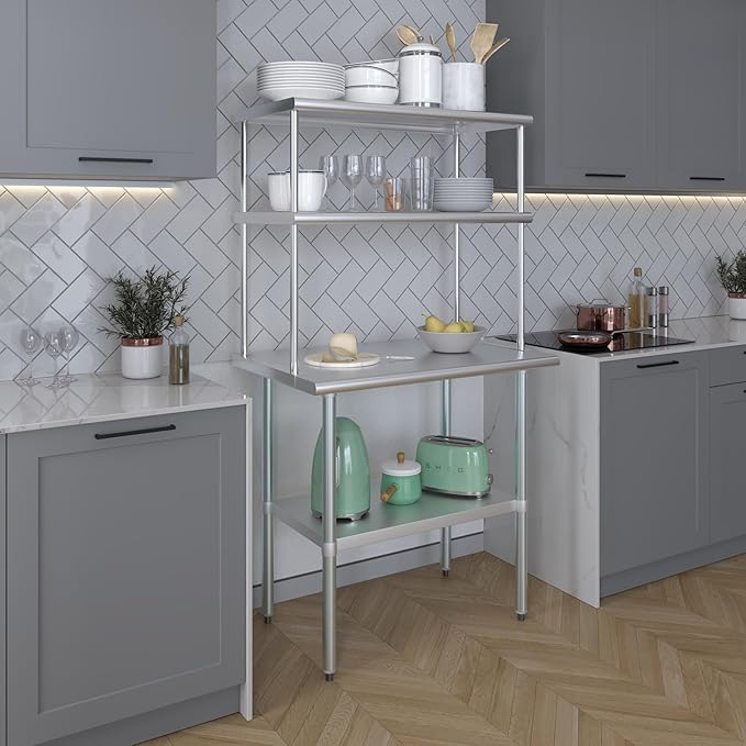 AmGood Double OverShelf Stainless Steel NSF - Many (36" Long x 18" Deep)-Ruum Studio Home