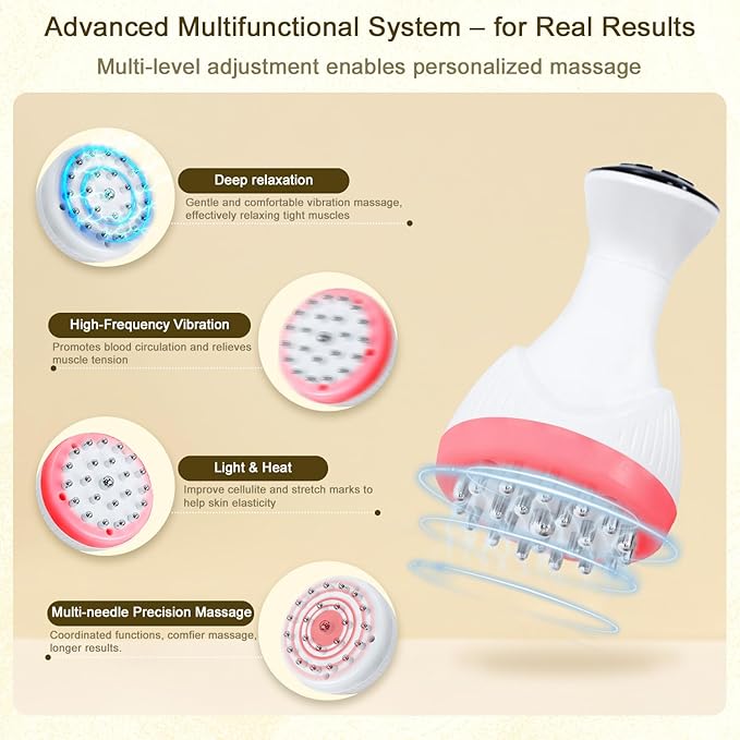 2025 Upgraded Lymphatic Drainage Massager Body Sculpting Machine Helps Reduce Stretch Marks & Cellulite for Legs, Arms & Belly Anti Cellulite Massage Tool with Light Heat & Vibration-Ruum Studio Home
