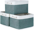 Bidtakay Fabric Storage Baskets for Shelves 3 Pack Large Storage Bins for Organizing Linen Collapsible Organizer for Closet-Deep Green-Ruum Studio Home