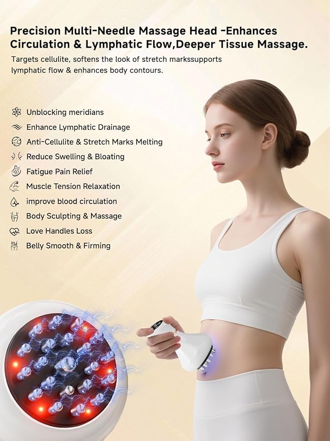 Body Sculpting Machine, Lymphatic Drainage Massager & Anti Cellulite Massage Tool, Helps Reduce Stretch Marks & Cellulite, Pain Relief Devices for Sciatica Nerve, Legs, Arms, Hip, Muscle & Lower Back-Ruum Studio Home