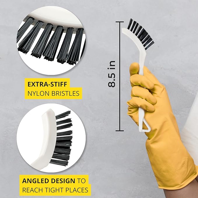 6-Pack Grout Cleaner Brush Scrub Set - Stiff Bristle Scrubbing & Detail Cleaning Brushes for Household Use on Bathtub, Shower, Kitchen, Tile Floors, Sink, Grooves, Window Tracks, Drains-Ruum Studio Home