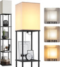 SUNMORY 5 Tier Floor Lamp with Shelves, Modern Square Standing Lamp with 3 Color Temperature Bulb, Corner Display Bookshelf Lamp for Living Room and Bedroom, Tall Shelf Floor Lamp-Ruum Studio Home