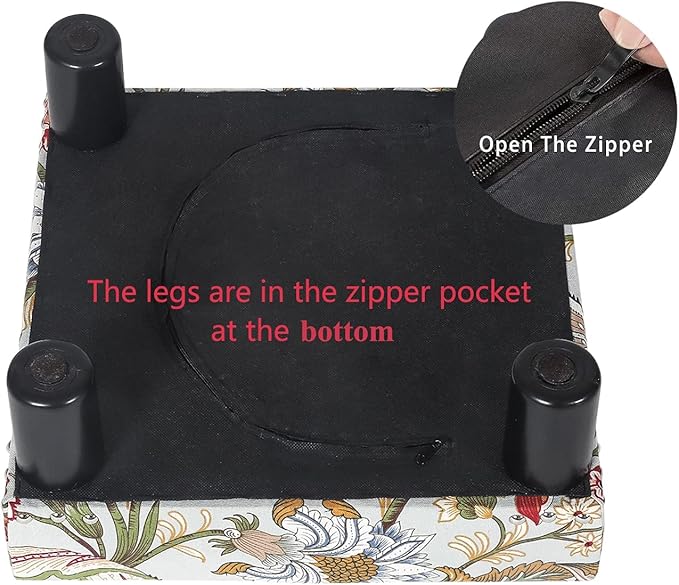 Joveco Small Foot Rest Stool Ottoman, 15" Fabric Square Footstool Upholstered Footrest for Chair, Under Desk, Office, Living Room, Boho Floral-Ruum Studio Home