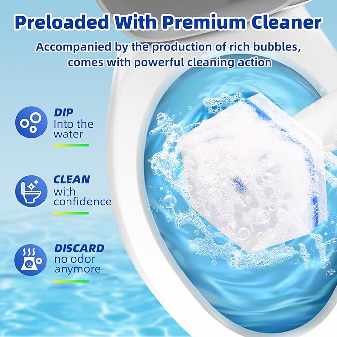 KOKL 60pcs Disposable Toilet Brush, Disposable Toilet Bowl Cleaners for Bathroom Cleaning, Compatible with Most Toilet Brushes-Ruum Studio Home