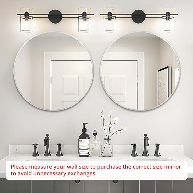 Fabuday Silver Round Mirror 30 Inch - Big Circle Mirror for Bathroom, Living Room, Hallway, Entryway, Matte Aluminum Frame Circular Mirrors for Wall Decor-Ruum Studio Home