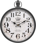 Menterry Retro Round Wall Clock. Black Vintage Antique Style Decor Wall Clocks for Kitchen,Farmhouse,Bedroom,Bathroom,Office, (11.8" H x 9.3" W)-Ruum Studio Home