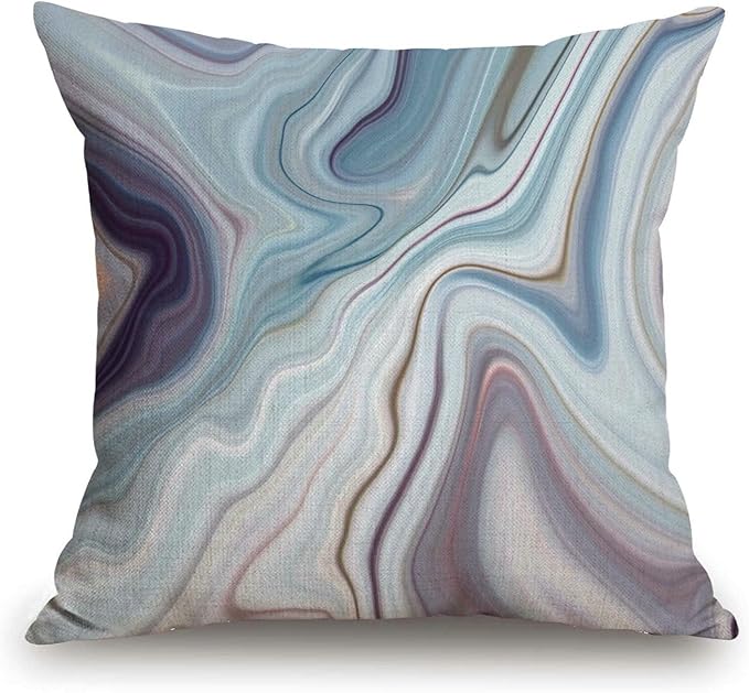 TSSOHU Throw Pillow Cover Black Granite Marble White Gray Pattern Abstract Blue Ink Liquid Decorative Pillow Case Home Decor Square 18x18 Inches Pillowcase-Ruum Studio Home