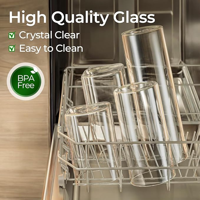 ComSaf 0.8 Qt Glass Food Storage Jars Set of 6, Clear Glass Storage Containers with Lids, Pantry Organization Jar, Spice Jar, Blooming Tea, Coffee and Sugar Container, Small Canister Set for Kitchen-Ruum Studio Home
