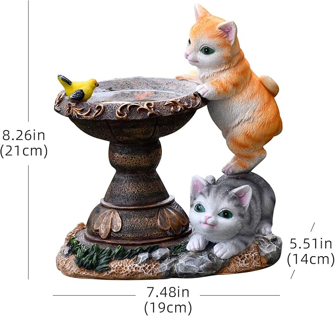 Cat Garden Figurines Outdoor Decor Solar Statue with LED Lights for Patio Lawn Yard Art Decoration Housewarming Garden Gift-Ruum Studio Home