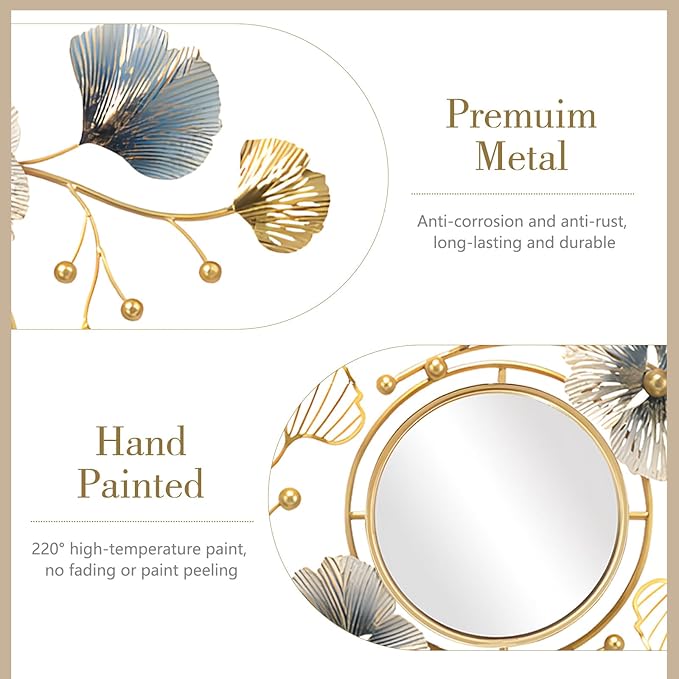 Lucky Monet Wall Art Decor Large Metal Wall Art Modern Geometric Circular Decor Wall Sculptures Wall Hanging Decoration for Living Room Dinning Room Bedroom Entryway Kitchen (Style 3)-Ruum Studio Home