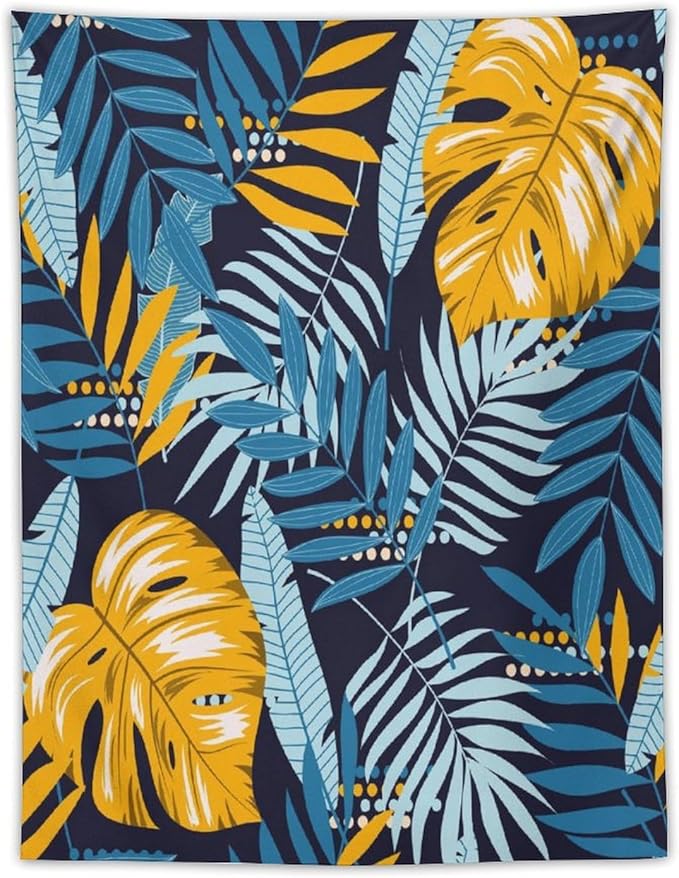 ICMOLYYENLO Palm Leaf Tapestry Wall Hanging, Tropical Leaves Plant Jungle Green Hawaiian Art Home Decor for Guest Bedroom Living Room Dormitory 60x80 Inch-Ruum Studio Home