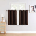 ChrisDowa Small Window Curtains for Kitchen and Bedroom - Grommet Short Thermal Insulated Room Darkening Curtains (2 Panels, Brown, 34 x 36 Inch)-Ruum Studio Home