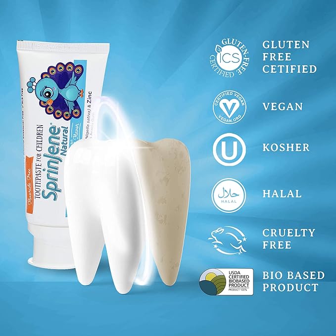 SprinJene Natural Kids Toothpaste, Vanilla | Natural Children’s Toothpaste | Fluoride Free Toothpaste for Toddlers | 4 Pack-Ruum Studio Home