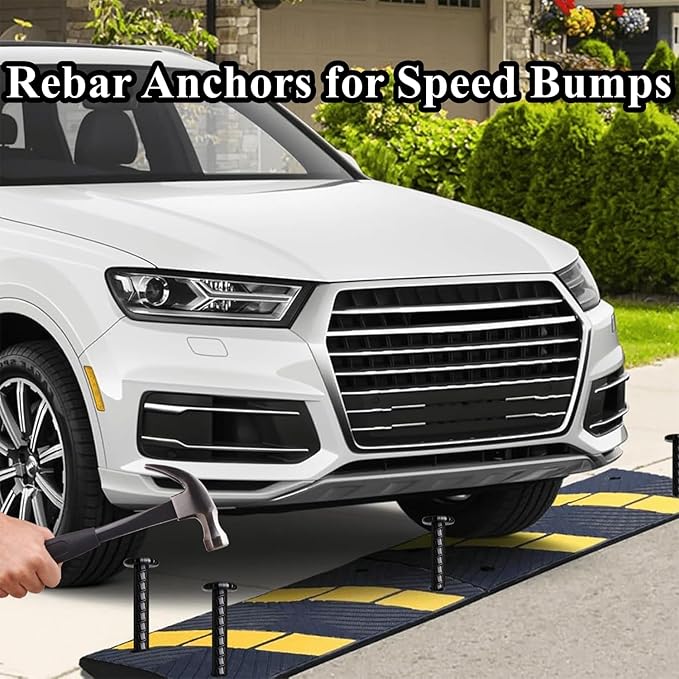 16 Inch Rebar Stakes 20 Pack Heavy Duty Ground Anchors 1/2 Inch Diameter Galvanized Steel Asphalt Anchoring Metal Spikes for Speed Bump, Parking Curb and Camping Tent-Ruum Studio Home
