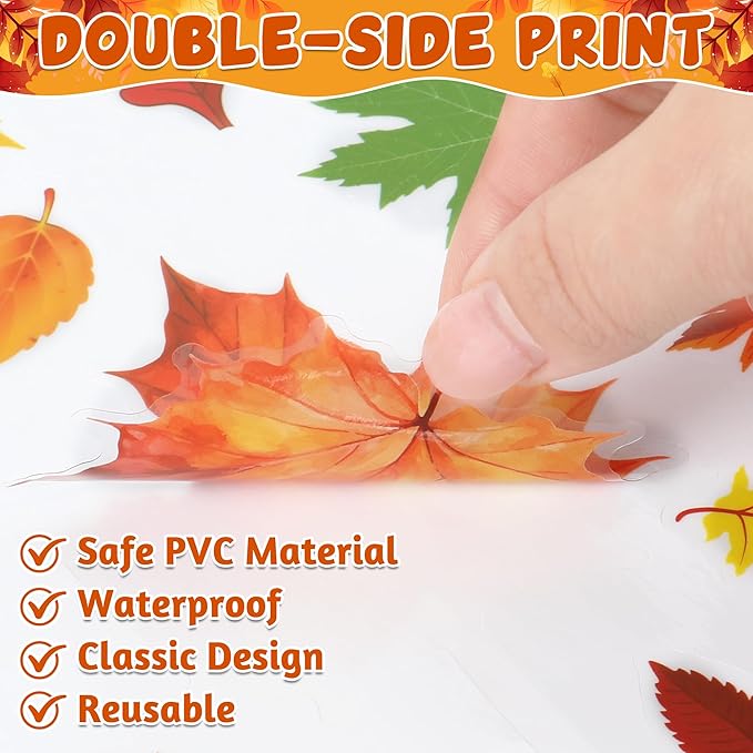 9 Sheets Fall Decorations, 274 PCS Fall Window Clings, Double Sided Autumn Stickers with Maple Leaves Pumpkin Nuts, Autumn Window Clings for Party Thanksgiving Decor Indoor Outdoor Accessories-Ruum Studio Home