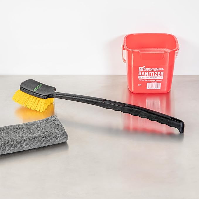 Restaurantware-Clean Tek Professional 20.47 Inch Utility Brush, 1 Heavy-Duty Scrub Brush - Plastic Bristles, Ergonomic Handle, Black Plastic Cleaning Scrub, Ideal for Indoor and Outdoor Cleaning-Ruum Studio Home
