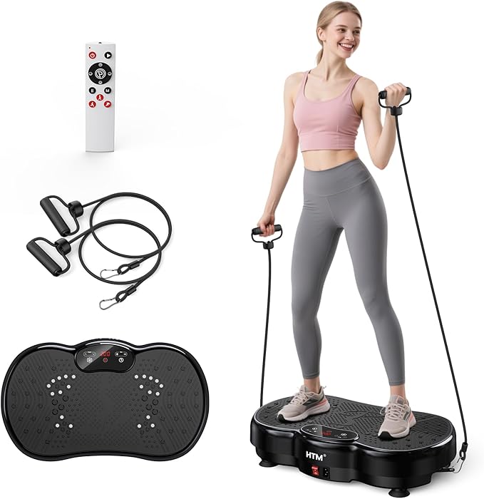 Vibration Plate Exercise Machine - 300 lbs Weight Capacity, 120 Speed Levels, 9 Workout Modes for Home Fitness, Muscle Toning & Weight Loss-Ruum Studio Home