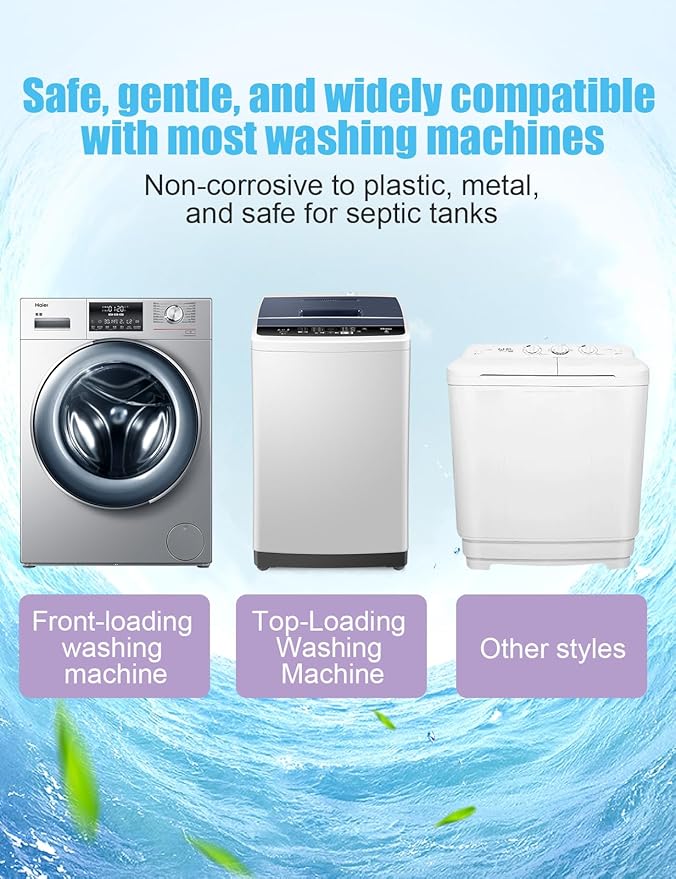 Washing Machine Cleaner Tablet : 12pack/6 Month Supply, washer cleaner table for laundry,top loader,front load or HE washing machine, effective deep cleaner, descaler, remover(Lavender)-Ruum Studio Home