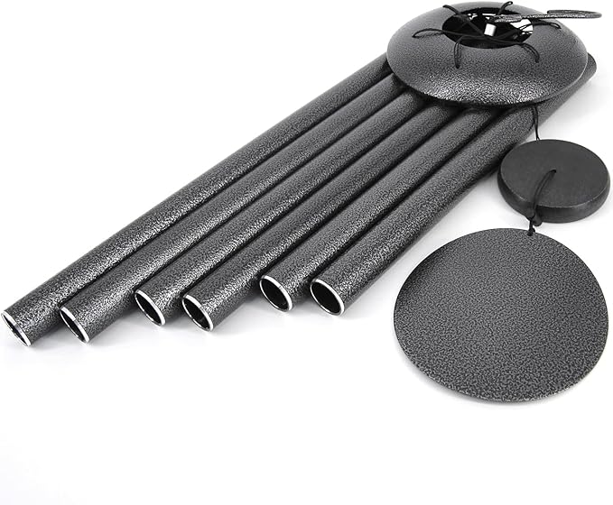 ASTARIN Wind Chimes Outdoor, 45-Inch Memorial Wind Chimes with 6 Heavy Tubes, Unique Outdoor Decor, Sympathy Gifts, Black Grey-Ruum Studio Home