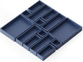 SpaceAid 14-Piece Bamboo Drawer Organizer Storage Boxes Set, Wood Tray Junk Drawer Organizers Multi-Use Divider Bins for Kitchen, Bathroom, Office Desk and Makeup Organization (14 Pack, Navy Blue)-Ruum Studio Home