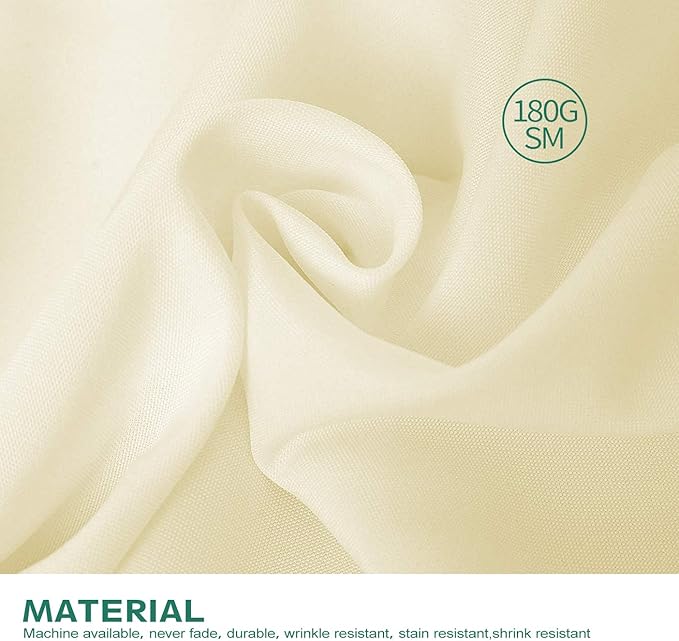 Surmente Ivory Tablecloth for Round Tables, 90-inch Round Table Cloths for Weddings, Banquets, or Restaurants-Ruum Studio Home