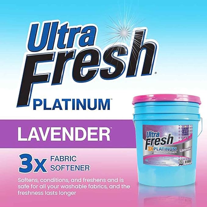 Ultra Fresh Platinum Fabric Softener for Laundry up to 640 Loads, Lavender, 5 Gallons - Fabric Odor Remover to Wash Clothes and Sheets-Ruum Studio Home
