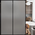 Frosted Glass Window Privacy Film Decorative, Bathroom Privacy Film for Glass Windows Cover, Static Cling, Removable, Reusable, Anti-UV, Anti-Glare, Heat Blocking,Gray,45.2X196.9Inch-Ruum Studio Home