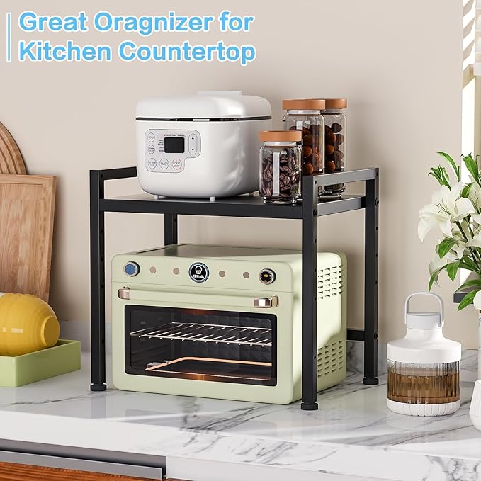 17.3 Inches Metal Storage Shelves,150LBS Heavy Duty Shelving Units and Storage For Small Appliance,Adjustable Utility Storage and Organization Shelf Rack For Kitchen Cabinet Closet Under Sink Pantry-Ruum Studio Home