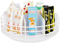 Snack Organizer - Versatile Snack Storage, Lazy Susan with Convenient Grab-and-Go Design, Metal Snack Holder for Home, Office, Breakroom, 11.85" L x 11.85" W x 4.17" H (White)-Ruum Studio Home