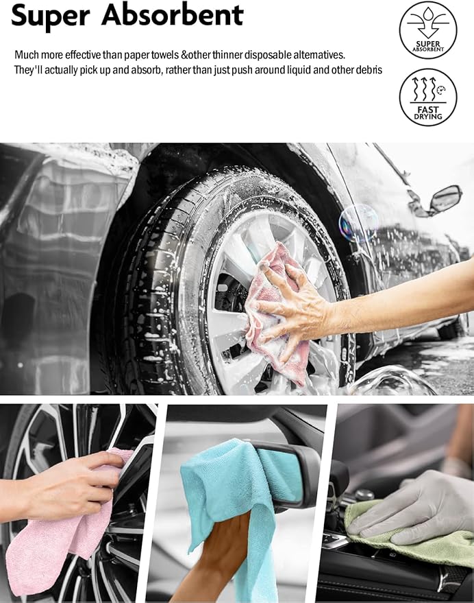 Fantasticlean Microfiber Cleaning Cloth Roll -40 Pack, Tear Away Microfiber Towels, 12" x 12", Reusable, Washable, Scratch Free, Ultra Absorbent Dish Rags for Car, Home, Garage or Shop (Blue)-Ruum Studio Home