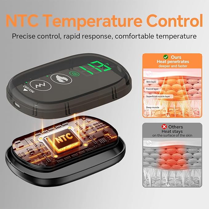 Heating Pad for Back, Lumbar Massager, Heated Waist Belt Wrap, Lower Back Pad with Heat Vibration 3 Levels Adjustable, 180 mins Battery, Cordless Portable, Touchscreen Control-Ruum Studio Home